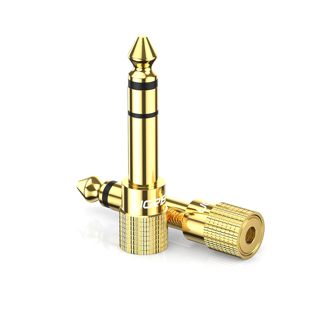 Adaptador (Convertidor) de Audio 3.5MM Hembra a 6.5MM Macho Ugreen 20503 Plug & Play/ Superficie de Rosca Antideslizante/ Calidad de Sonido sin Perdidas