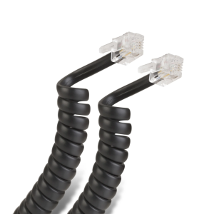Cable Telefónico Espiral Steren 302-007N Plug A Plug RJ9 / 2.1 m / Negro