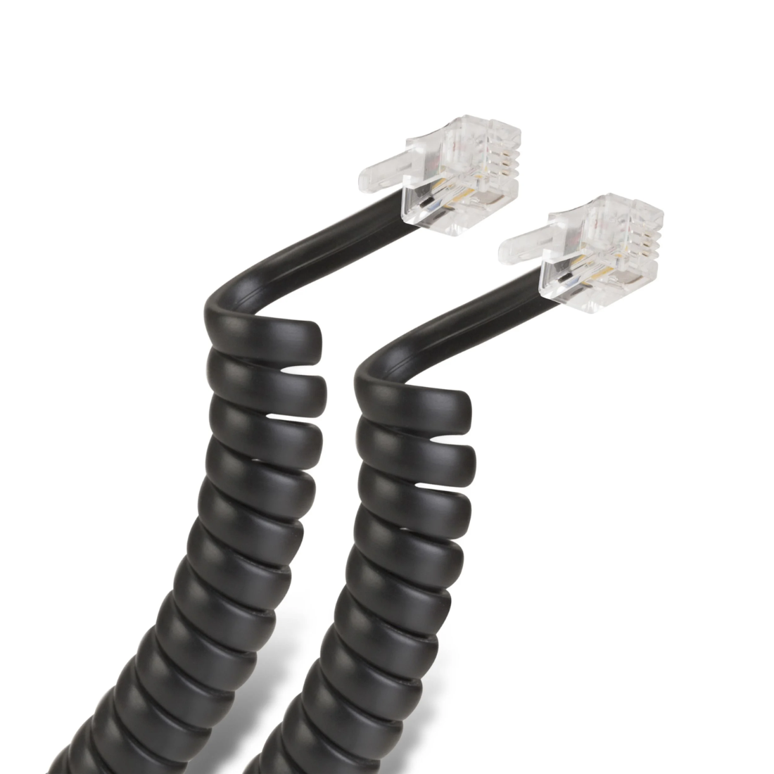 Cable Telefónico Espiral Steren 302-007N Plug A Plug RJ9 / 2.1 m / Negro