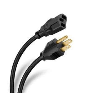 Cable de Alimentacion Interlock Steren 3X18E-1.8, 1.8 MTS, Acoplador C13 Macho – Acoplador C13 Hembra, Color Negro