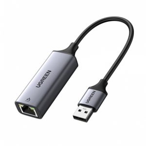 Adaptador De Red USB-A 3.0 A RJ45 Ugreen 50922, Admite 10/100/1000 Mbps / Caja De Aluminio / Longitud Del Cable 10 cm