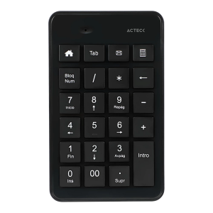 Teclado Numerico Inalambrico Acteck Inspire TI450 Dual Receptor USB O Bluetooth/ 23 Teclas/ Negro/ AC-934176