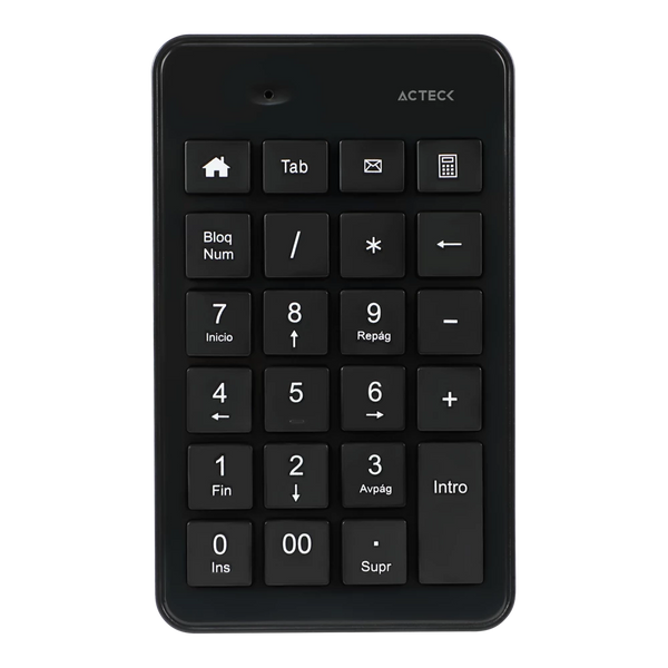 Teclado Numerico Inalambrico Acteck Inspire TI450 Dual Receptor USB O Bluetooth/ 23 Teclas/ Negro/ AC-934176