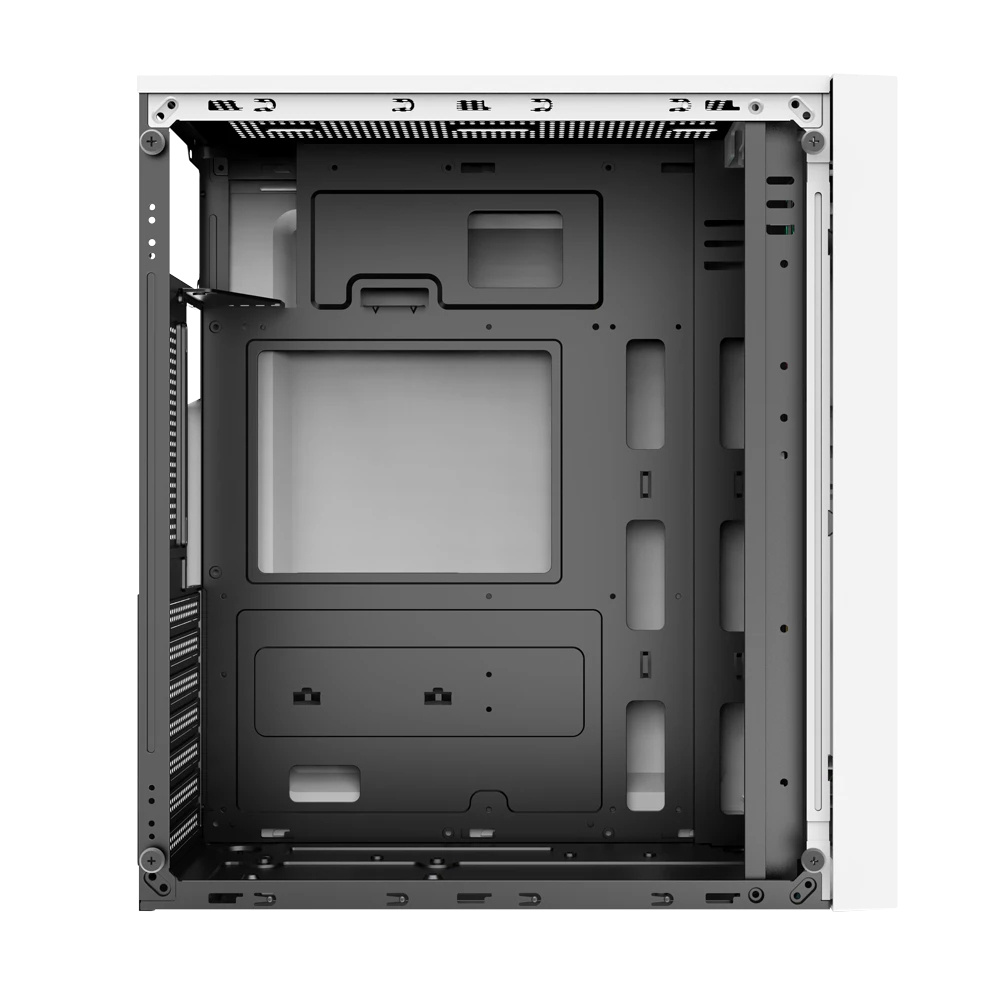 Gabinete Acteck Draco GM450 / Media Torre / Max MB ATX Fuente ATX 500 W / 2xUSB 2.0 + 1xFan / Panel Izq Cristal + Frente Asimétrico RGB Diagonal / Blanco / AC-935722 - Imagen 2