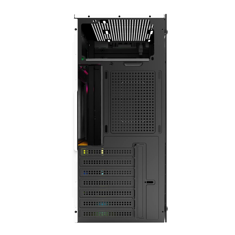 Gabinete Acteck Draco GM450 / Media Torre / Max MB ATX Fuente ATX 500 W / 2xUSB 2.0 + 1xFan / Panel Izq Cristal + Frente Asimétrico RGB Diagonal / Blanco / AC-935722 - Imagen 4