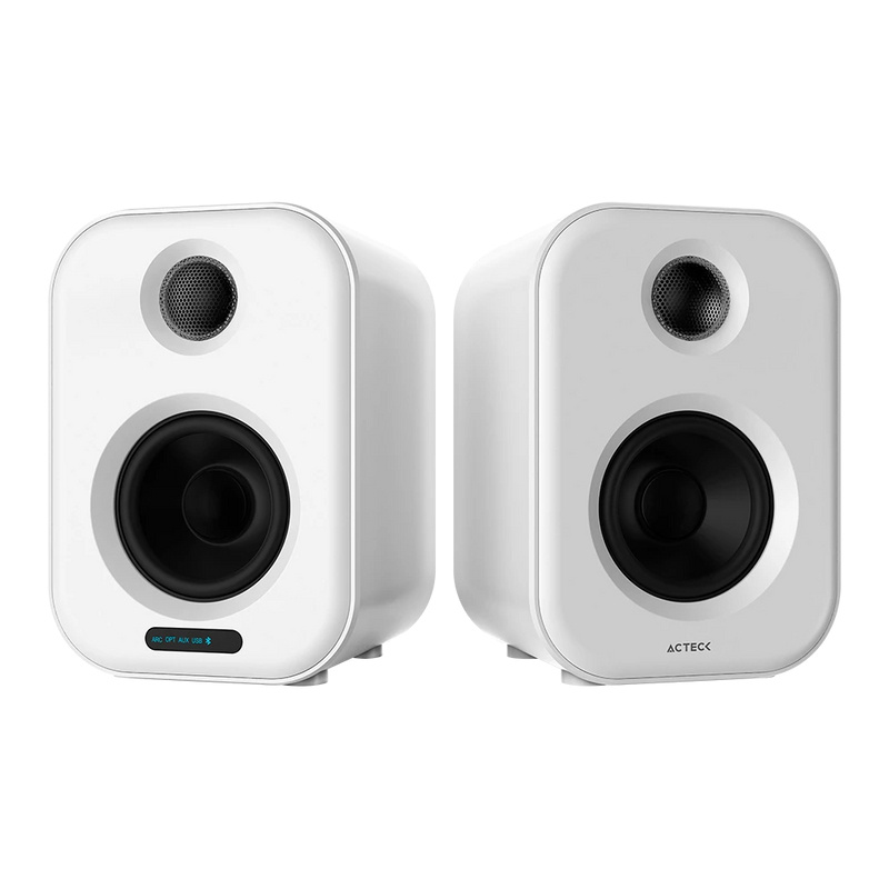 Bocinas Alámbrico / Inalámbrico Acteck AC-935883 Dynamic Exact BS650 / Bluetooth / 2.0 Canales / 50W RMS / USB / Color Blanco / 2 Piezas - Imagen 2