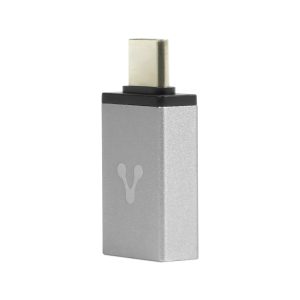 Adaptador OTG tipo-C a USB 3.0 VORAGO ADP-101, 4.8Gbps, color plata