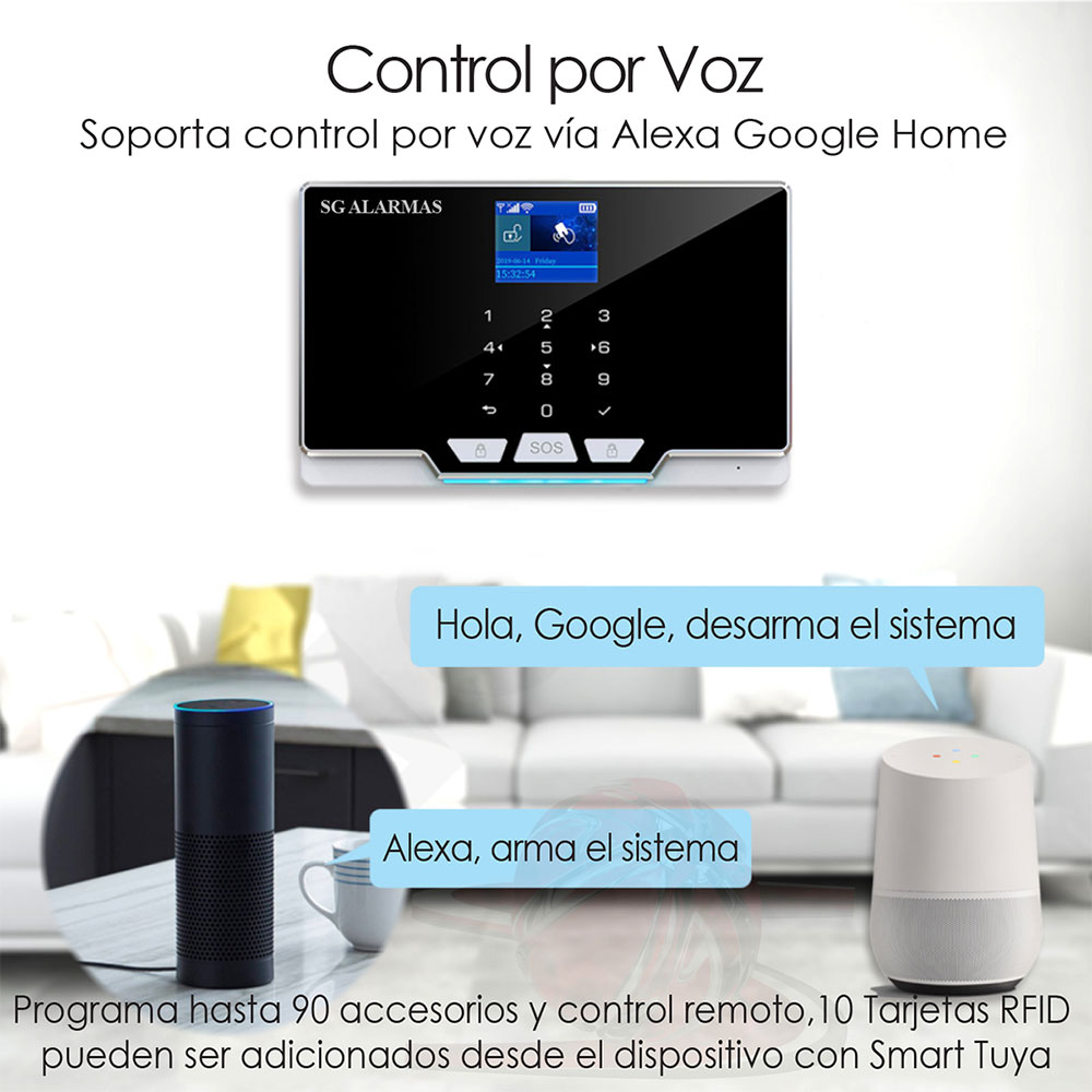 Alarma WiFi GSM APP TUYA Touch Sin Sensores 92-0 - Imagen 4