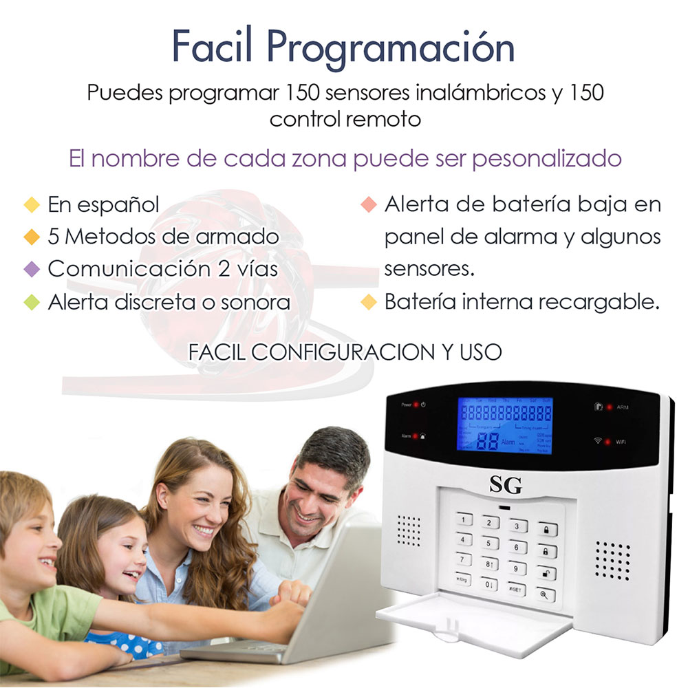 85-2 Alarma WiFi GSM PSTN 2 Sensores - Imagen 6