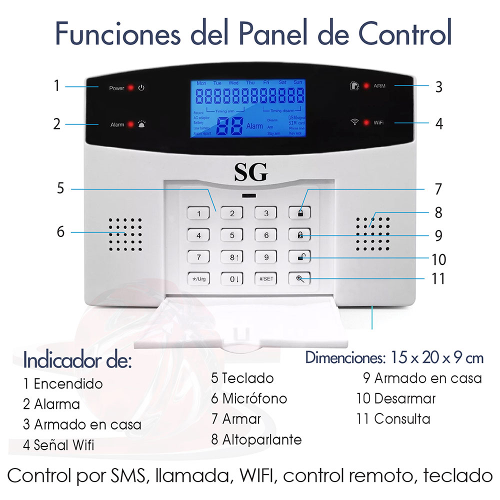 85-2 Alarma WiFi GSM PSTN 2 Sensores - Imagen 2