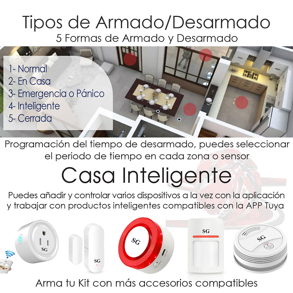 Alarma WiFi Gsm APP para casa con 2 Sensores 84-2 - Imagen 8