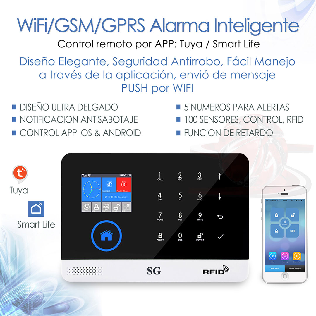 Alarma WiFi Gsm Gprs Sms APP Internet Sin Sensores 81-0 - Imagen 2