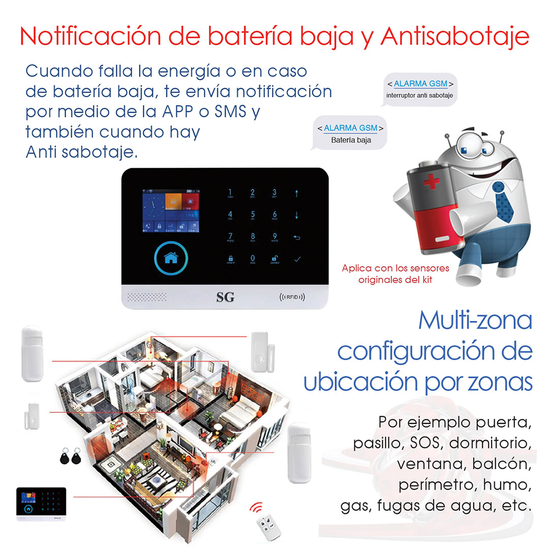 Alarma WiFi Gsm Gprs Sms APP Internet Sin Sensores 81-0 - Imagen 7