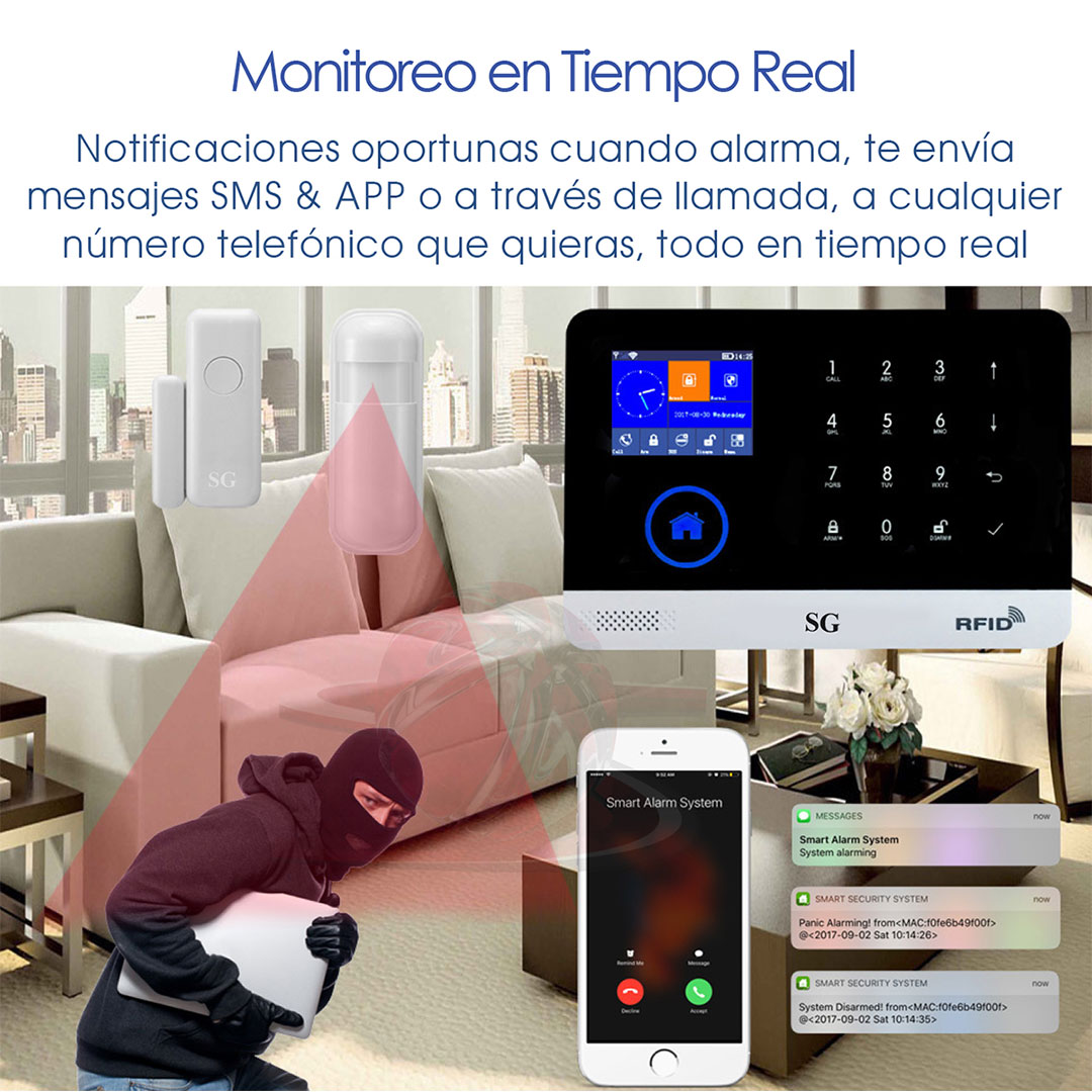 Alarma WiFi Gsm Gprs Sms APP Internet con 2 Sensores 81-2 - Imagen 7
