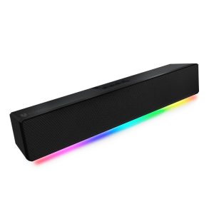 Barra De Sonido Gamer 2.0 Canales / Balam Rush BR-936958 / Glimm Bar BG585 / 10W RMS / USB-C Bluetooth 3.5mm / Iluminación Led / Color Negro