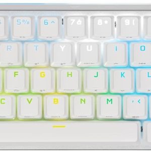 Teclado mecánico inalámbrico Corsair K70 Pro Mini Wireless/switch Cherry MX Red/retroiluminación RGB/blanco, CH-9189110-NA