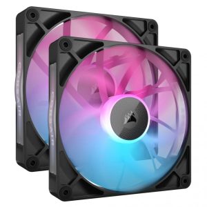 Ventilador Corsair CO-9051020-WW iCUE Link RX140 RGB / 2 x 140 mm / 300-1700RPM / Negro