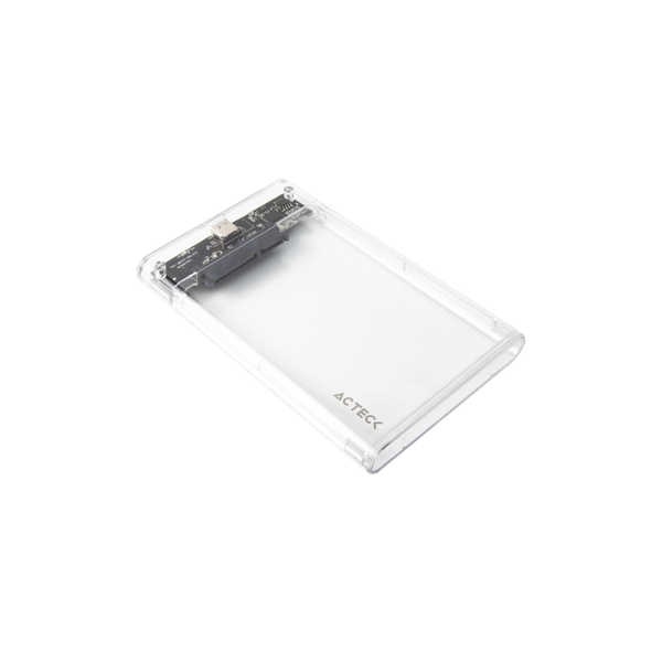 Acteck Gabinete de Disco Duro Armor Clear HC430 / 2.5″ / SATA / Micro-USB B / USB 3.0 / Transparente - Imagen 2