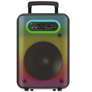 Bocina Inalámbrica, Necnon NCBB1201FL Bafle NB-12F 12″ Karaoke / Bluetooth / 30W RMS / RGB / Micrófono Alámbrico / Control Remoto / Color Negro