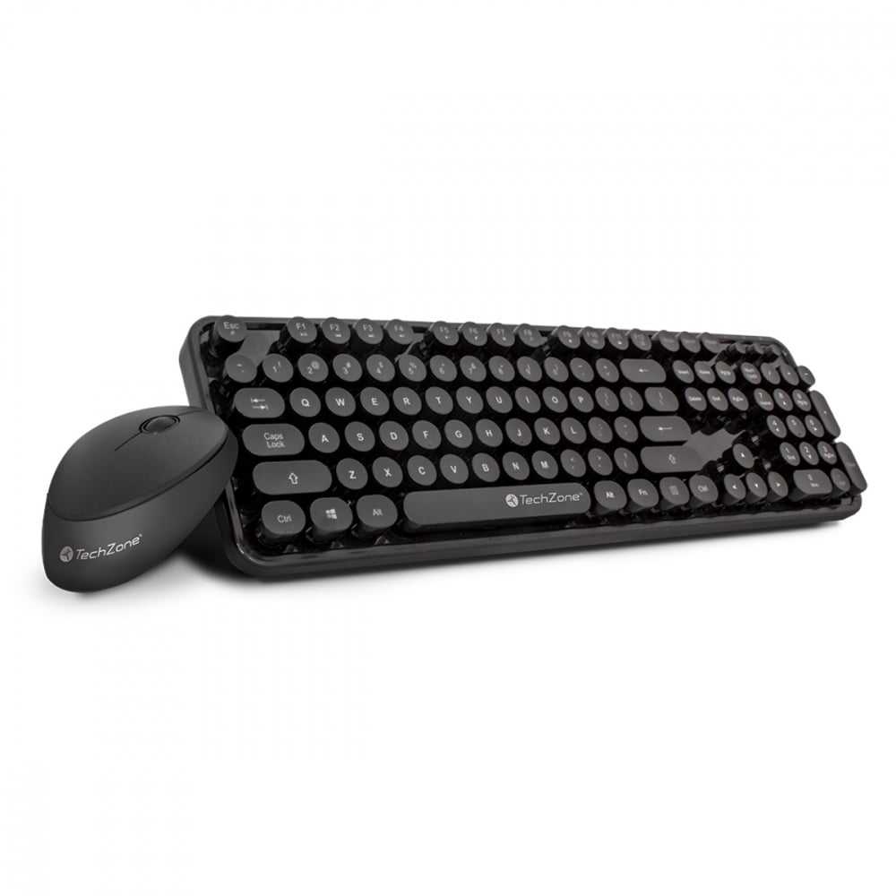 Kit de Teclado y Mouse Techzone TZ19COMB01-INA, Inalámbrico, USB, Negro