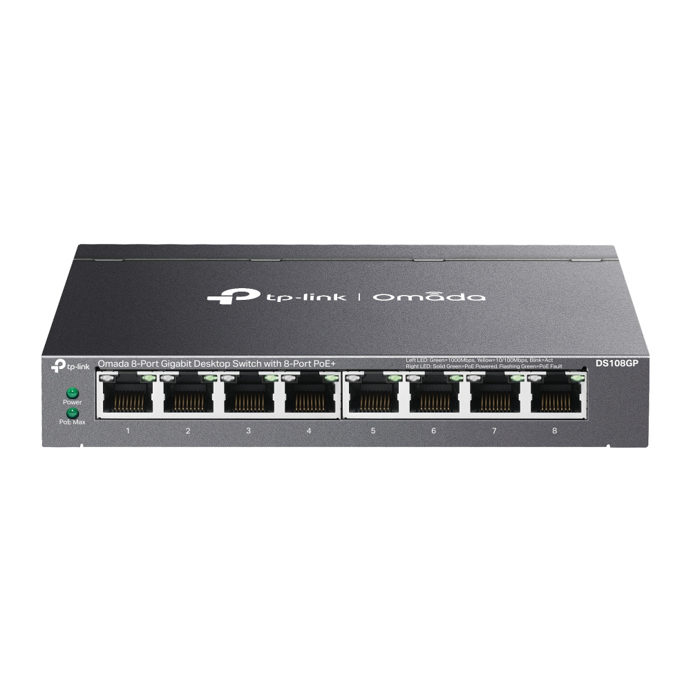 Switch Tp-Link DS108GP 8 Puertos, 10/100/1000MBPS / 16Gbit/s, Color Negro