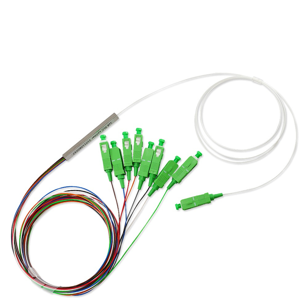 Splitter PLC (Divisor Óptico) Enson / ENS-PLC1X8 / Con Conectores SC APC / 1 x 8 / Fibra Óptica Monomodo