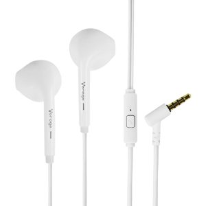 Audífonos VORAGO EP-201-V2-WH alámbricos manos libres control de volumen color blanco
