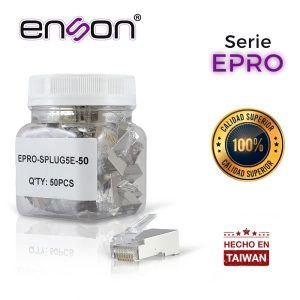 Bote Con 50 PZS Plug Facil Ponchado Blindado Enson EPRO-SPLUG5E-50 Para Cable UTP CAT5E