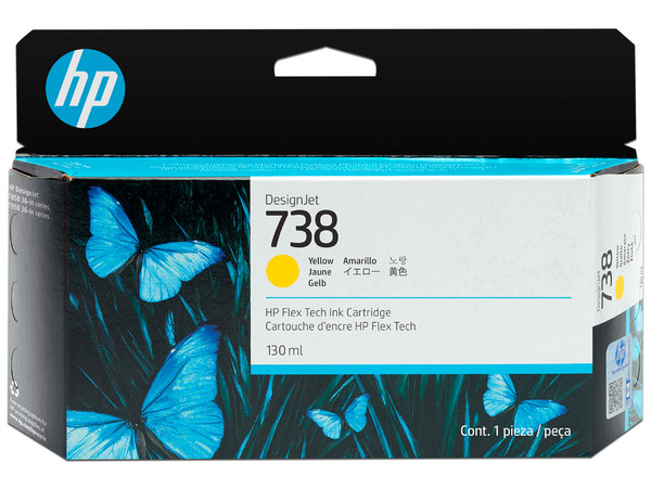 738 498N7A Cartucho de tinta amarillo de alto rendimiento de repuesto para HP 738 498N7A Cartucho de tinta compatible con HP DesignJet T850 y T950 de formato ancho (1 paquete, 498N7A)