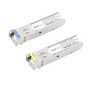Transceptores Opticos Bidireccionales SFP Linkedpro LP-SFP-BD-1G-40 Monomodo 1310/1550 NM/1.25 GBPS/1000BASE-BX/Conector LC/UPC Simplex/DDM/Hasta 40KM/2 Piezas
