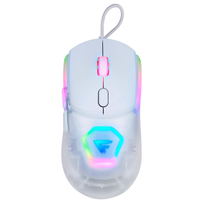 Mouse Alámbrico Game Factor MOG530-WH / 12000DPI / Carcasas Intercambiables / Pixart 3327 / USB / RGB / Blanco