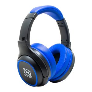 Diadema Audifono Inalambrico Necnon NBH-02/ Bluetooth/ 3.5MM/ 3.5MML/ Radio-FM/ Micro-SD/ Manos Libres/ Con Cancelacion de Ruido/ Color Negro-Azul, NBAB0203TC