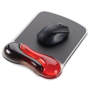 Mousepad Kensington P5116, 23.87×23.81cm, gel, con reposamuñecas, color rojo-negro.