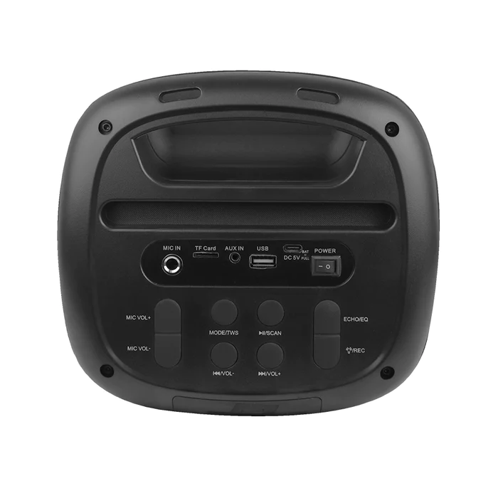 Bocina Portátil Inalámbrica Perfect Choice PC-112716 / Bafle Dual 5″ Bluetooth / Color Negro / C/Micrófono / RGB / 5VCC 2A / 3000 mAh - Imagen 3