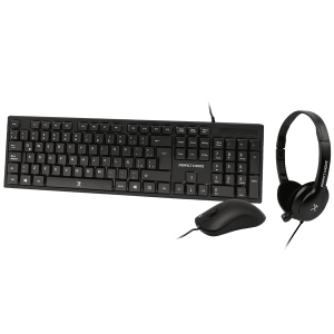 Kit Teclado Mouse y Diadema Perfect Choice PC-201717, Alambrico/ USB/ Negro/ Español