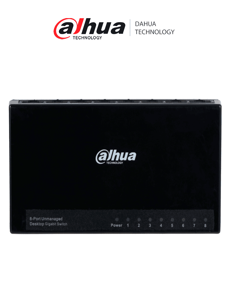 Switch Dahua PFS3008-8GT-L 8 Puertos, 10/100/1000Mbps / Switching 16 Gbps / Gigabit Ethernet / Color Negro