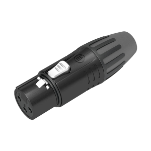 Conector XLR Hembra SEETRONIC Carcasa Enchapada En Negro / Contactos Enchapados En Plata / SCMF3-B