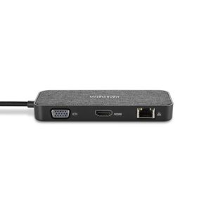 Docking Station Kensington SD1650P / HUB USB-C Macho / 1xUSB-C / 2xUSB 3.2 / 1xHDMI / 1xVGA / 1xRJ-45 / Portátil / 0.28m / Color Gris-Negro