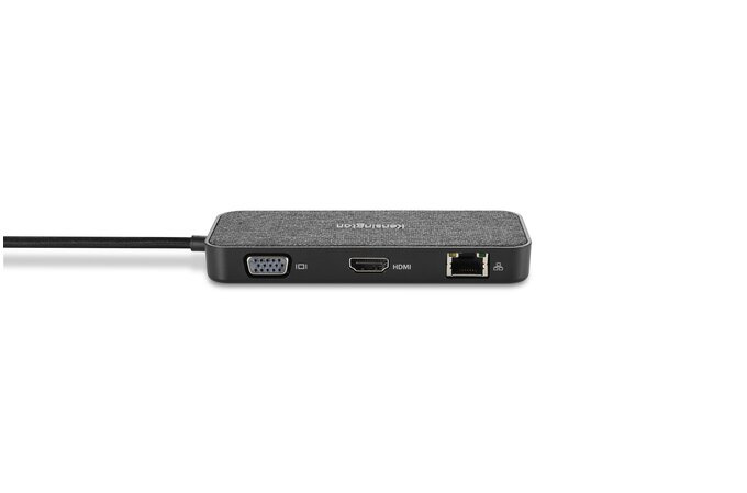 Docking Station Kensington SD1650P / HUB USB-C Macho / 1xUSB-C / 2xUSB 3.2 / 1xHDMI / 1xVGA / 1xRJ-45 / Portátil / 0.28m / Color Gris-Negro