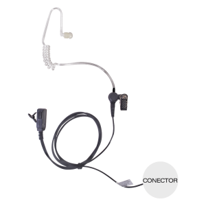 Micrófono c / audífono de solapa TXPRO con tubo acústico transparente para KENWOOD PKT23K con tubo acústico de PU (grado médico), TXEHK04AV2